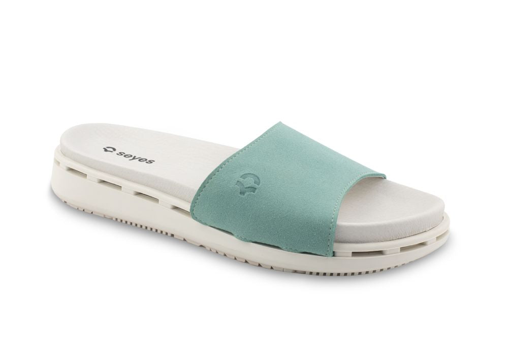 Modularer, nachhaltiger Fashion Sandale in Hellblau