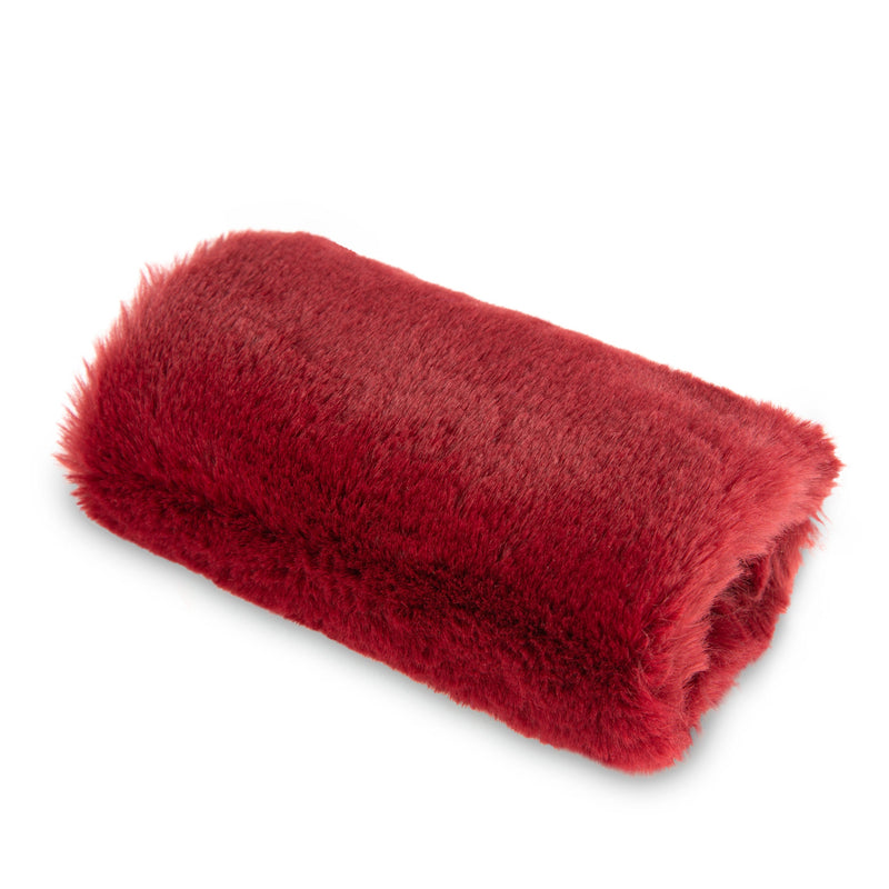 Red furr throw