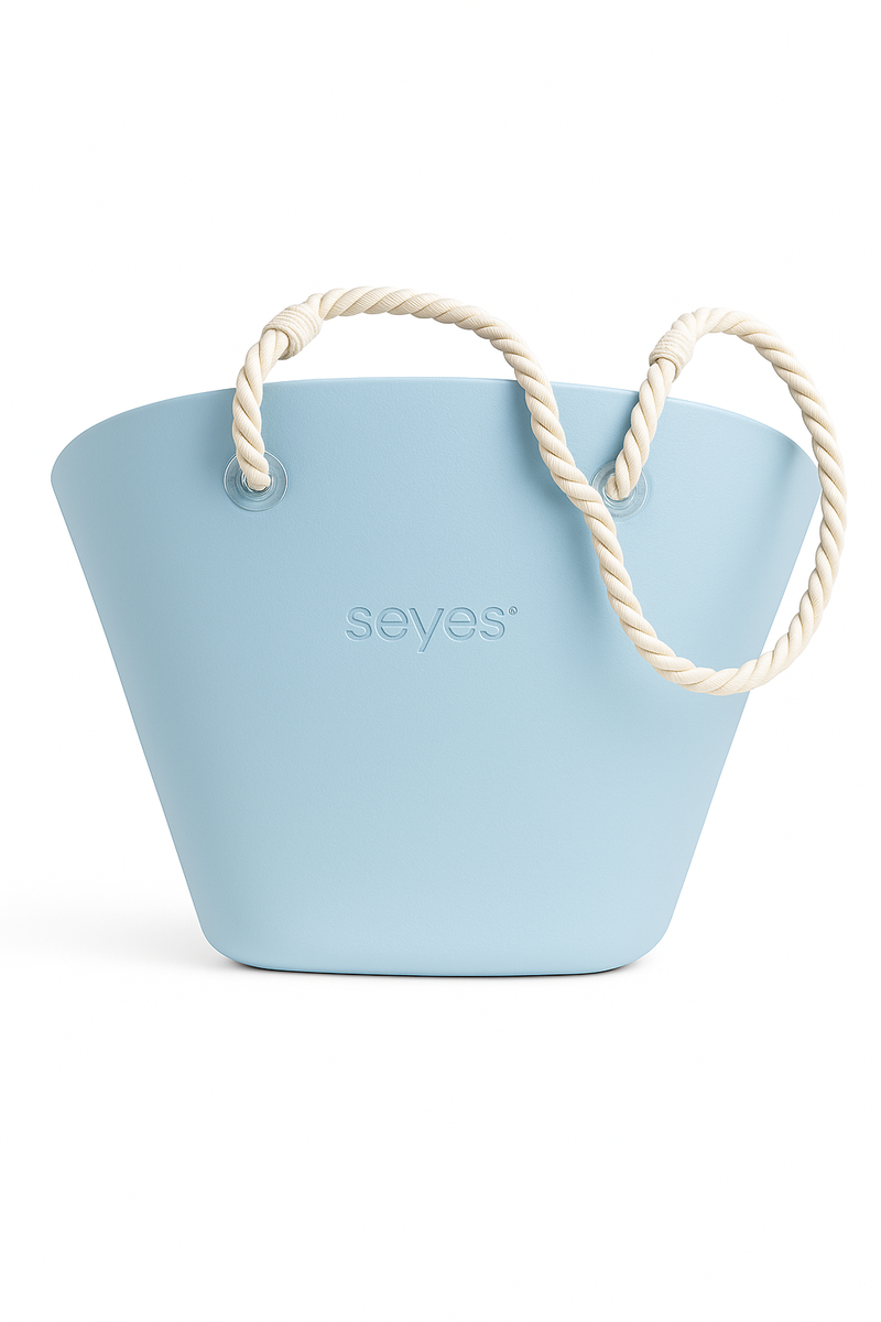 Blue tote bag front view